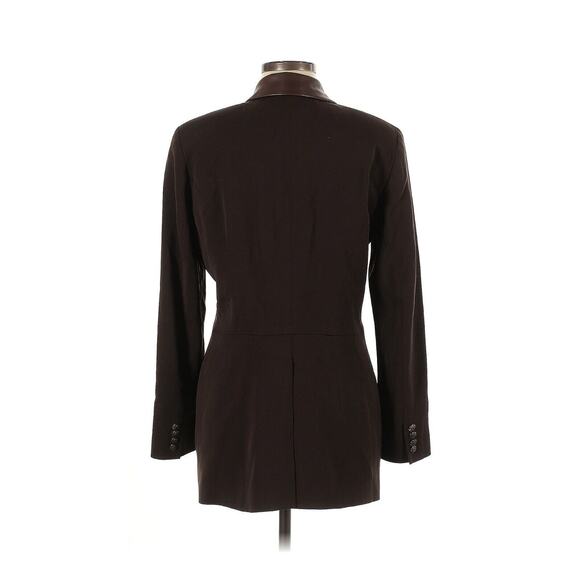 RALPH LAUREN Brown Wool Blazer Jacket Leather Collar Horse Equestrian Buttons 8 - Picture 2 of 4